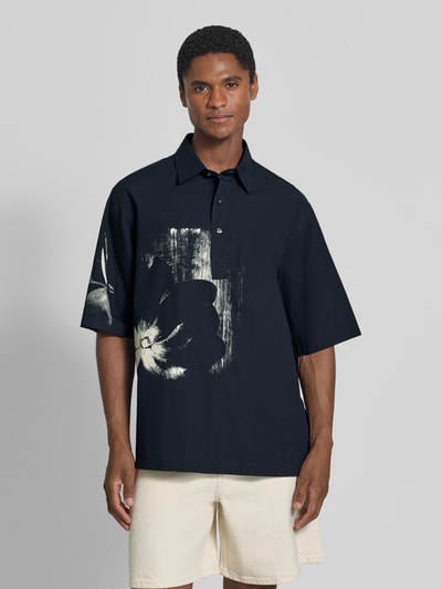 Armani Exchange Regular Fit Poloshirt aus reiner Baumwolle Marine 4
