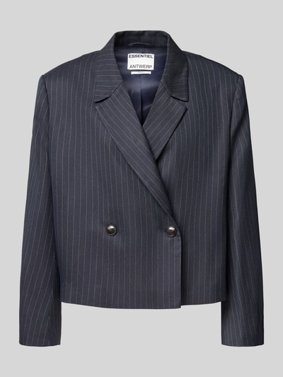 Essentiel Antwerp Żakiet o kroju oversized z dodatkiem wiskozy model ‘ITZEL-I2NA’ Granatowy 2