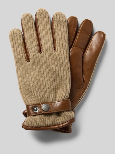 Hestra Handschuhe mit Druckknopfverschluss Modell 'Christopher' Hellbraun 1