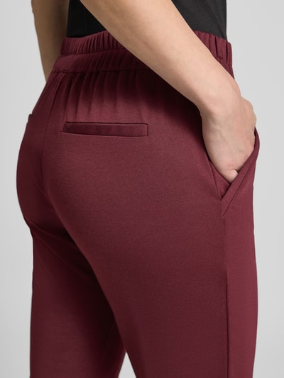 FREE/QUENT Spodnie materiałowe o kroju skinny fit z dodatkiem wiskozy model 'NANNI' Bordowy 3