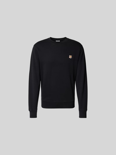 MAISON KITSUNE Sweatshirt mit Label-Stitching Black 2