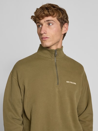Marc O'Polo Denim Regular fit sweatshirt van puur katoen Olijfgroen - 3