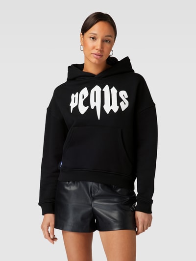 PEQUS Hoodie mit Label-Print Black 4