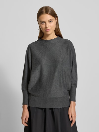 s.Oliver BLACK LABEL Relaxed fit pullover met turtleneck van viscosemix Antraciet - 4
