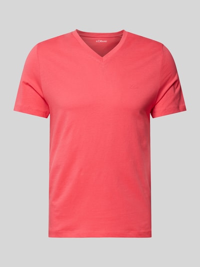 s.Oliver RED LABEL T-shirt met labelprint Koraal - 2