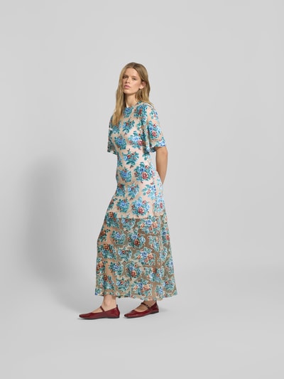 Rabanne Maxikleid mit Rundhalsausschnitt Beige 1