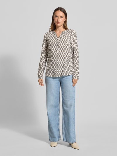 Christian Berg Woman Regular Fit Bluse aus Viskose mit V-Ausschnitt Oliv 1