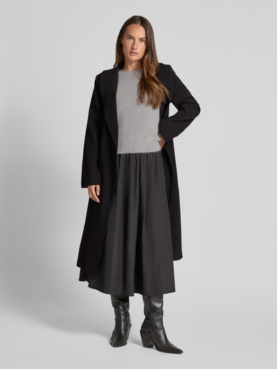 GUIDO MARIA KRETSCHMER WOMAN Lange jas met reverskraag, model 'Lia' Zwart - 1