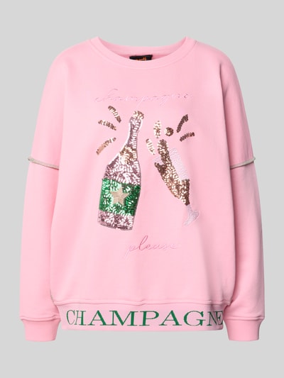 miss goodlife Sweatshirt met statementstitching en pailletten Lichtroze - 2