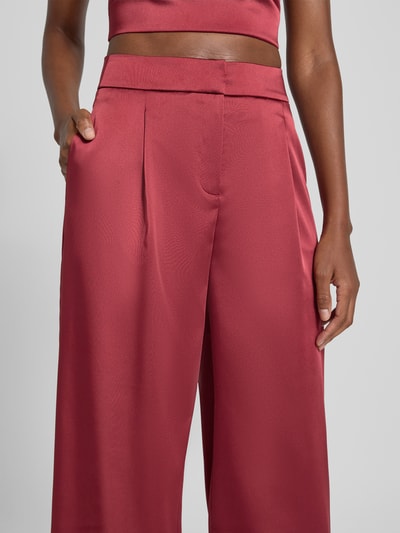 Jake*s Cocktail Wide Leg Anzughose mit Bundfalten Bordeaux 3