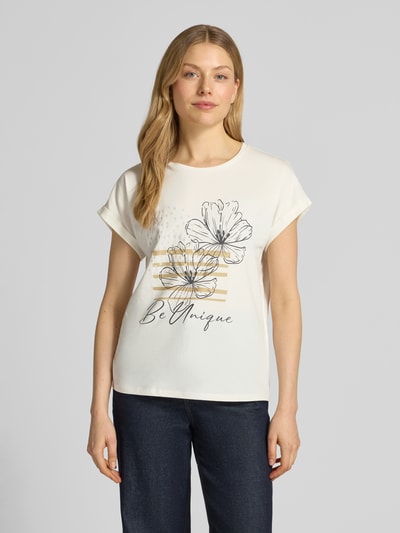 Soyaconcept t-shirt z przyszytą zakładką na rękawach model 'RINA' Piaskowy 4