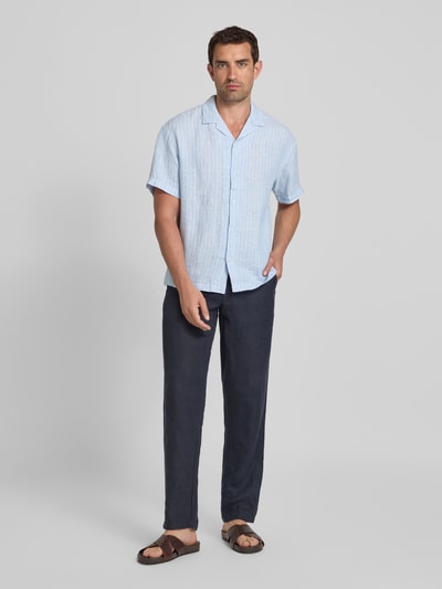 Jack & Jones Premium Regular Fit Leinenhemd mit Reverskragen Hellblau 1