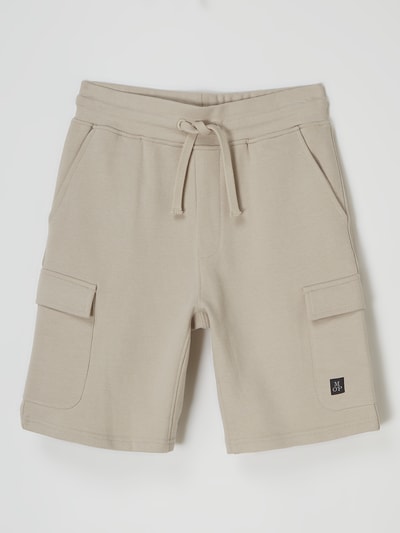 Marc O'Polo Sweatshorts met cargozakken Taupe - 1