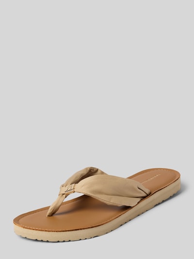 Tommy Hilfiger Teenslippers met labeldetail, model 'ELEVATED' Beige - 1