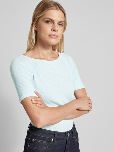 Marc O'Polo T-Shirt mit U-Boot-Ausschnitt Hellblau Melange 3