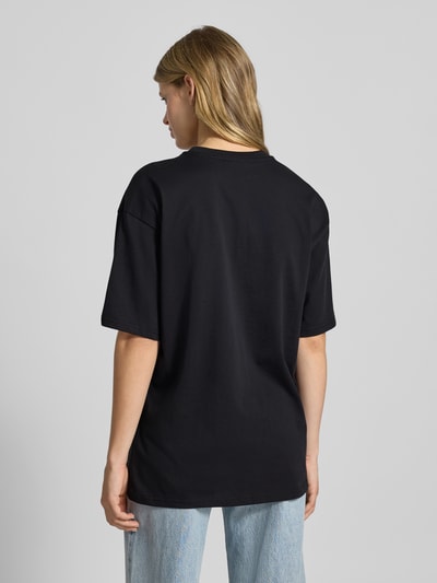 Review Oversized T-shirt met motiefstitching Zwart - 5