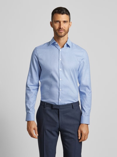 Jake*s Slim fit zakelijk overhemd met kentkraag Koningsblauw - 4