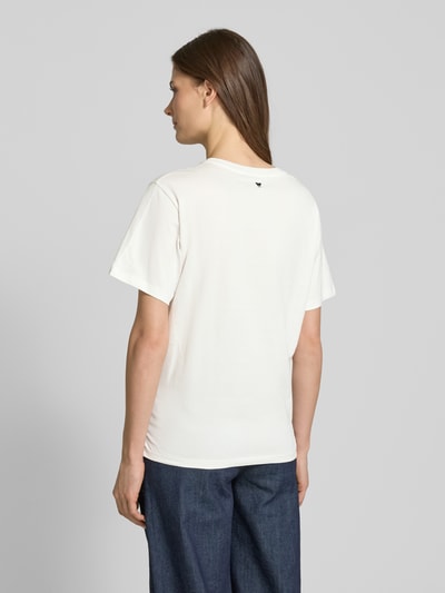 Weekend Max Mara T-shirt met labelstitching, model 'OLGA' Wit - 5