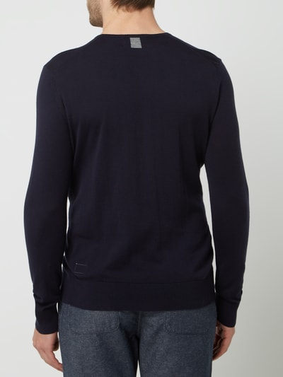 MOS MOSH Koszula biznesowa o kroju slim fit z dodatkiem streczu model ‘Manny’ Granatowy 5