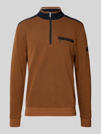 bugatti Sweatshirt mit Stehkragen Modell 'Selanik' Camel 2