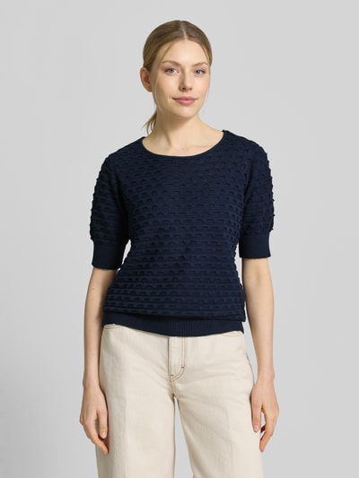 FREE/QUENT gebreide pullover met 1/2-mouwen model 'Dodo' Marineblauw - 4