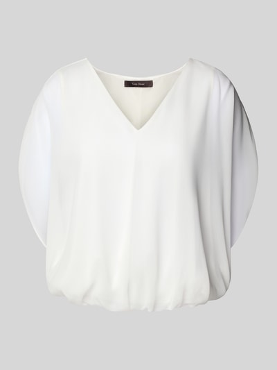 Vera Mont Top bluzkowy o kroju relaxed fit z dekoltem w serek Biały 2