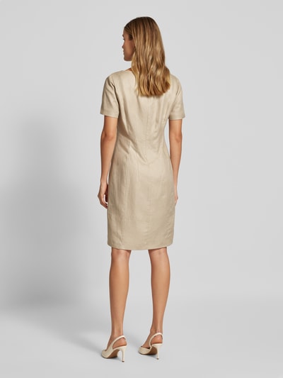 WHITE LABEL Knielanges Kleid mit V-Ausschnitt Sand 5