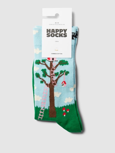 Happy Socks Socken mit Allover-Print Modell 'Treehouse' Gruen 3