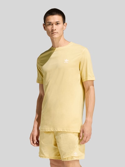 adidas Originals Regular fit T-shirt van puur katoen met logo-stitching Lichtgeel - 4