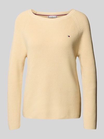 Tommy Hilfiger Regular fit gebreide pullover van zuiver katoen Zand - 1