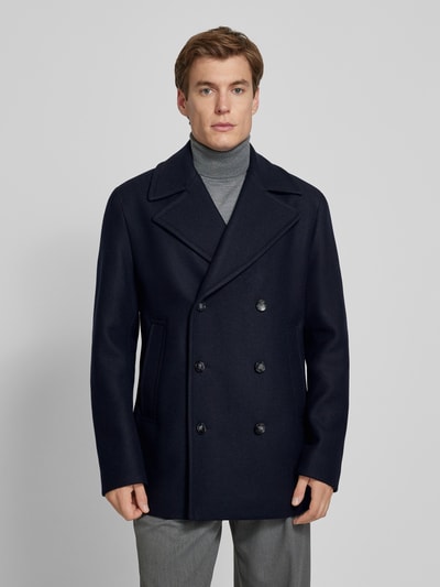 BOSS Trenchcoat met reverskraag, model 'Clay' Marineblauw - 4