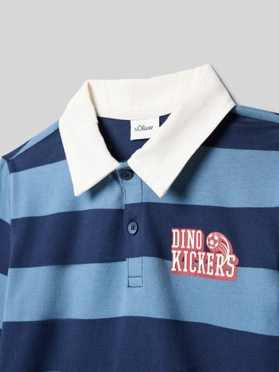 s.Oliver RED LABEL Bluzka z długim rękawem o kroju regular fit z mieszanki dżerseju i bawełny Granatowy 2