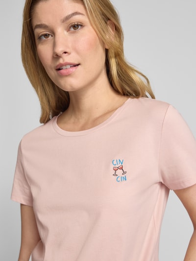 Tom Tailor Denim Regular Fit T-Shirt aus reiner Baumwolle Hellrosa 3