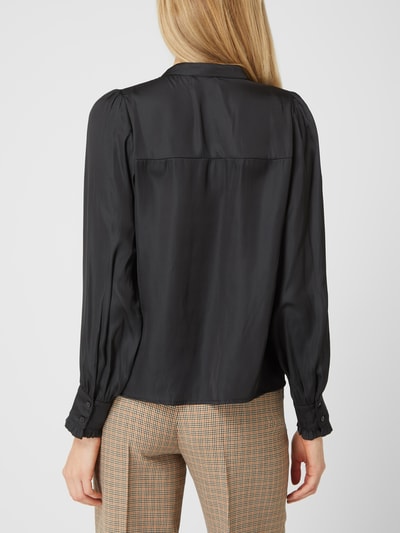 Neo Noir Blouse van satijn, model 'Zola' Zwart - 5