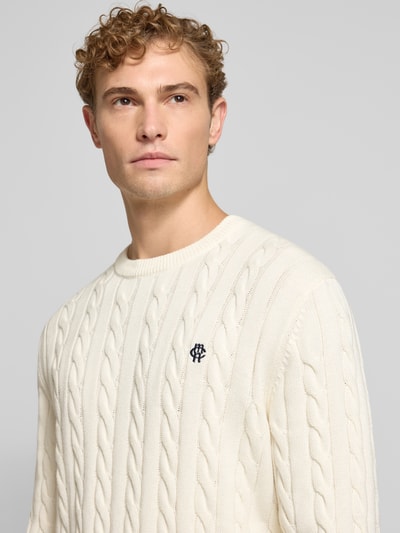 MCNEAL Slim fit gebreide pullover van puur katoen Zand - 3