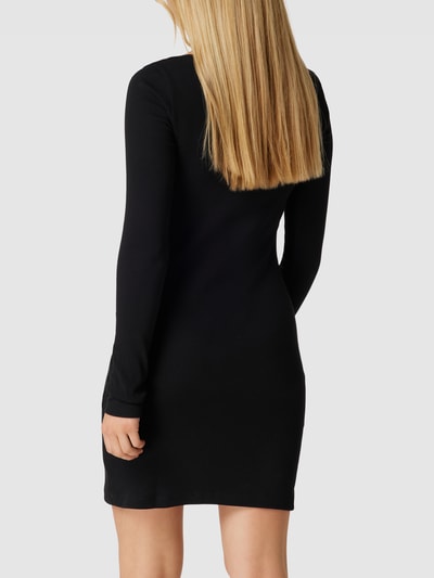 Calvin Klein Jeans Sukienka mini z efektem prążkowaniem model ‘SQUARE NECK RIB DRESS’ Czarny 5