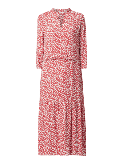 Jake*s Casual Midi-jurk met bloemenmotief Donkerrood - 2