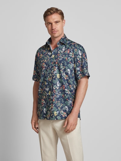 ETERNA Comfort Fit Kurzarmhemd mit Knopfleiste Marine 4