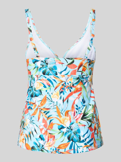 Produktfoto, Tankini-Oberteil mit Bügeln Modell 'Caru' von VENICE BEACH z elastycznego materiału, kolorowy wzór, wyprofilowane miseczki, dekolt w serek, regulowane ramiączka