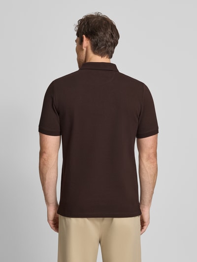 s.Oliver RED LABEL Koszulka polo z czystej bawełny o kroju regular fit Ciemnobrązowy 5