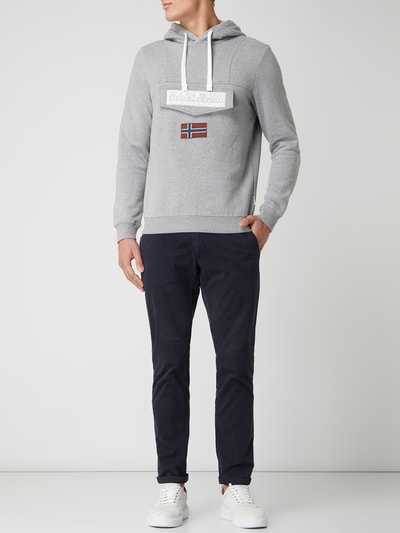 NAPAPIJRI Hoodie met logo's, model 'Burgee' Middengrijs - 1