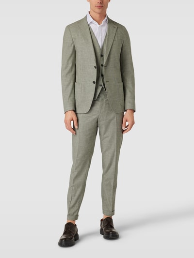Strellson Stoffen broek met persplooien, model 'Luc' Lindegroen - 1