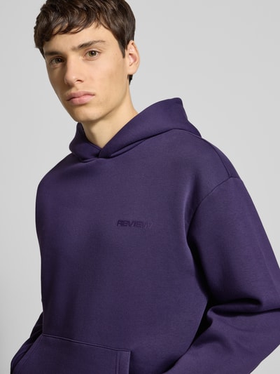 REVIEW Hoodie met labelprint Paars - 3