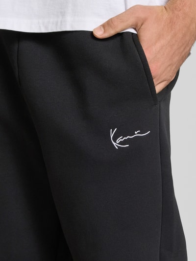 KARL KANI Regular fit sweatpants met logostitching, model 'Signature' Zwart - 3