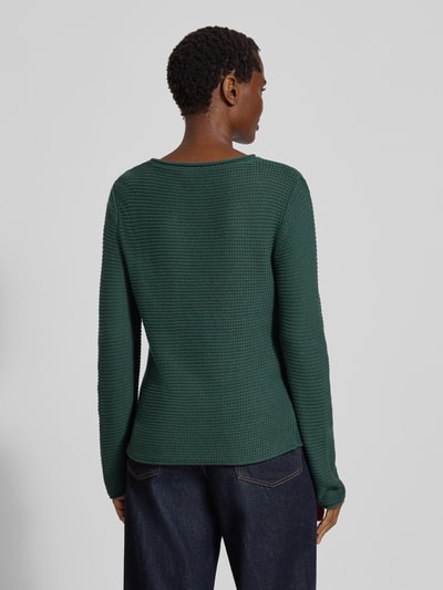 s.Oliver RED LABEL Sweter z dzianiny kroju regular fit z mieszanki bawełny Ciemnozielony 5