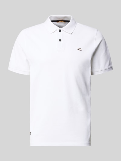 Produktfoto, Regular Fit Poloshirt in unifarbenem Design von camel active aus mieszanka bawełny i elastanu, listwa guzikowa, logo, długość tyłu w rozmiarze M 70 cm