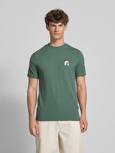 Blend T-Shirt mit Motiv- und Statement-Stitching Modell 'JOBBE' Oliv 4