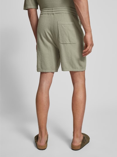 Only & Sons Regular fit sweatshorts met structuurmotief, model 'FRANKIE' Lichtgroen - 5