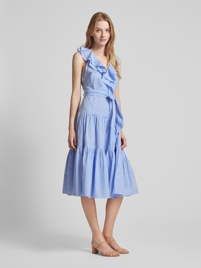 Lauren Ralph Lauren Midi-jurk met volants, model 'TABRAELIN' Koningsblauw - 1