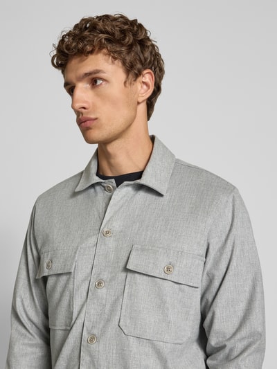 Roy Robson Regular Fit Hemdjacke mit Kentkragen Hellgrau 3